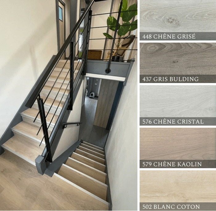 Rénovation d'escalier style classique aux teintes claires et lumineuses