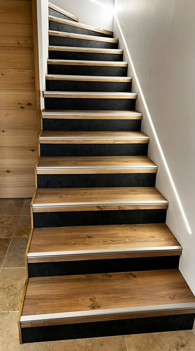Escalier intérieur rénové avec finitions sur mesure Escal'Style