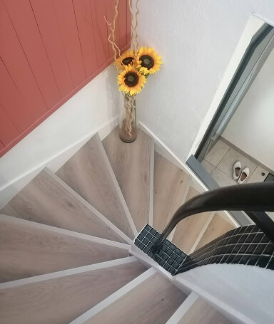 Rénovation escalier bois chêne